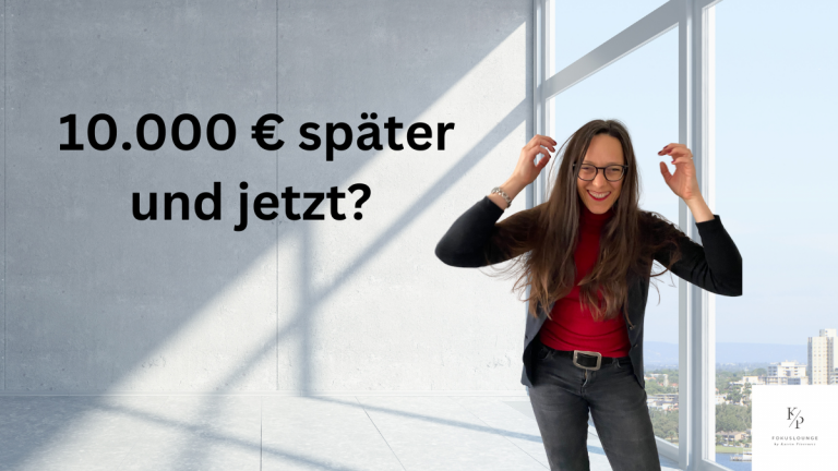 Titelbild mit der Aufschrift „10.000 € später. Und jetzt?“ – persönlicher Erfahrungsbericht über Coaching-Investitionen, Selbstreflexion und echte Veränderung.